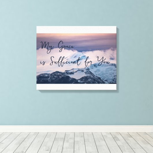 Toile Mon amour vous suffit Verset Biblique  (Insitu (Plancher de Bois))
