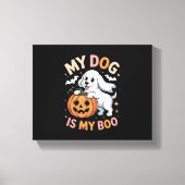 Toile Mon chien est mon garçon Drôle Halloween (Recto)