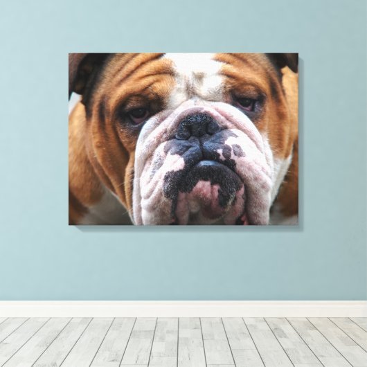 Toile Mon Chien Grumpy dit Bulldog ! ! ! (Insitu (Plancher de Bois))