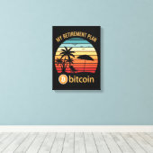 Toile Mon Plan de Retraite Bitcoin Plage Coucher de Sole (Insitu (Plancher de Bois))