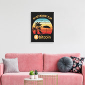 Toile Mon Plan de Retraite Bitcoin Plage Coucher de Sole (Insitu(Salon))