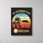 Toile Mon Plan de Retraite Bitcoin Plage Coucher de Sole (Recto)