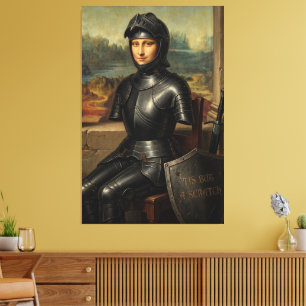 Toile Mona Lisa Chevalier Noir Humoristique