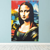 Toile Mona Lisa colorée (Insitu (Plancher de Bois))