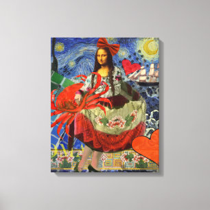Toile Mona Lisa Fun Zodiac Whimsical
