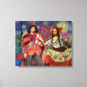 Toile Mona Lisa Romantique Drôle Coloré Travail d'art