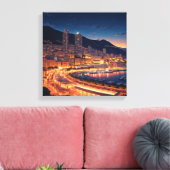 Toile Monaco Monte Carlo la nuit (Insitu(Salon))