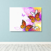 Toile Monarch Butterflies on Purple Background (Insitu (Plancher de Bois))