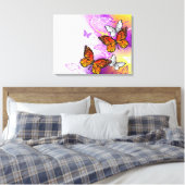 Toile Monarch Butterflies on Purple Background (Insitu(Chambre))