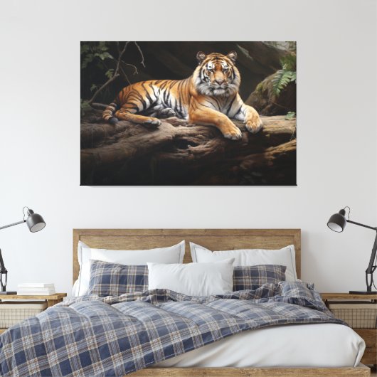 Toile Monarque de la Jungle : Portrait de tigre (Insitu(Chambre))