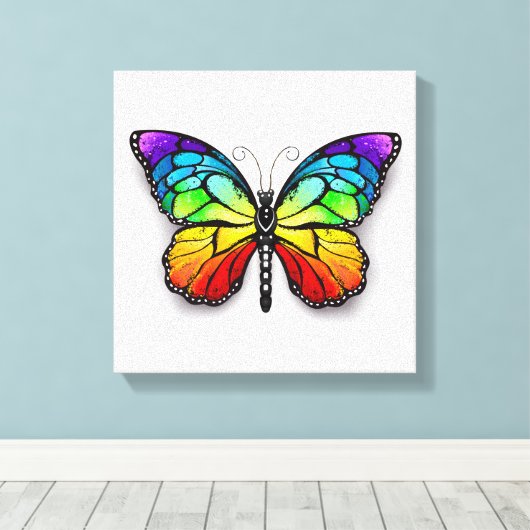 Toile Monarque papillon arc-en-ciel (Insitu (Plancher de Bois))