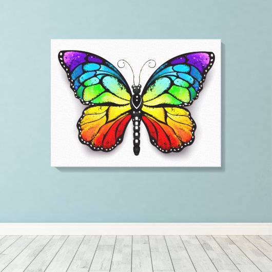 Toile Monarque papillon arc-en-ciel (Insitu (Plancher de Bois))