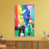 Toile Monde de lapin psychédélique (Insitu(Salon))