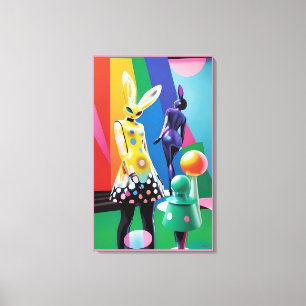 Toile Monde de lapin psychédélique