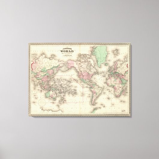 Toile Monde sur la projection de Mercator (Recto)