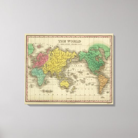 Toile Monde sur la projection de Mercator (Recto)