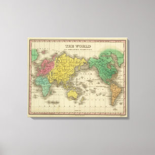 Toile Monde sur la projection de Mercator