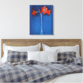 Toile Mondrian - Amaryllis sur Arrière - plan bleu (Insitu(Chambre))