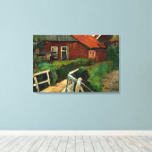 Toile Mondrian - Bâtiment de ferme avec pont (Insitu (Plancher de Bois))