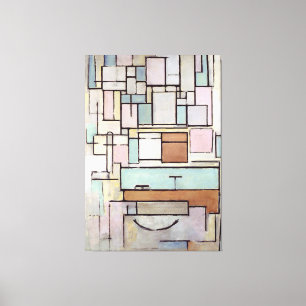 Toile MONDRIAN - Comp. avec plans de couleurs : FAÇADE -