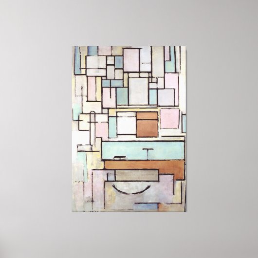 Toile MONDRIAN - Comp. avec plans de couleurs : FAÇADE - (Recto)