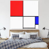 Toile MONDRIAN - COMPOSITION A avec ROUGE et BLEU - 1932 (Insitu(Chambre))
