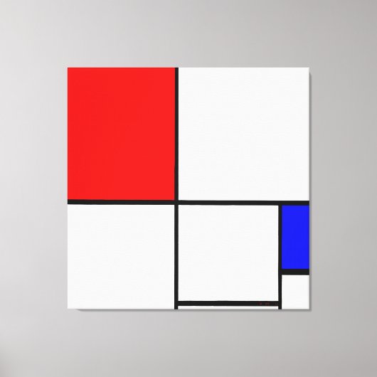 Toile MONDRIAN - COMPOSITION A avec ROUGE et BLEU - 1932 (Recto)