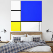 Toile MONDRIAN - COMPOSITION AVEC BLEUE, BLANC et JAUNE (Insitu(Chambre))