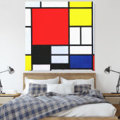TOILE MONDRIAN - COMPOSITION AVEC GRAND AVION ROUGE - 19 (Insitu(Chambre))