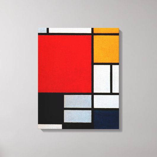 Toile Mondrian - Composition avec grand rouge (Recto)