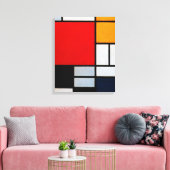 Toile Mondrian - Composition avec grand rouge (Insitu(Salon))