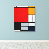 Toile Mondrian - Composition avec grand rouge (Insitu (Plancher de Bois))