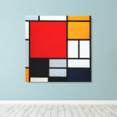 Toile Mondrian - Composition avec grand rouge (Insitu (Plancher de Bois))