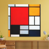 Toile Mondrian - Composition avec grand rouge (Insitu(Salon))