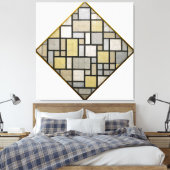 TOILE MONDRIAN - COMPOSITION AVEC GRILLE 5 : LOSANGE - 1 (Insitu(Chambre))