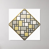 MONDRIAN - COMPOSITION AVEC GRILLE 5 : LOSANGE - 1