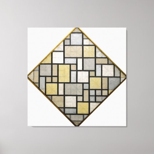 TOILE MONDRIAN - COMPOSITION AVEC GRILLE 5 : LOSANGE - 1 (Recto)
