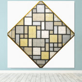 TOILE MONDRIAN - COMPOSITION AVEC GRILLE 5 : LOSANGE - 1 (Insitu (Plancher de Bois))