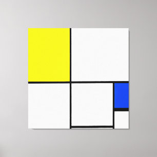 TOILE MONDRIAN - COMPOSITION AVEC JAUNE ET BLEU - 1932
