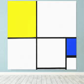 TOILE MONDRIAN - COMPOSITION AVEC JAUNE ET BLEU - 1932 (Insitu (Plancher de Bois))