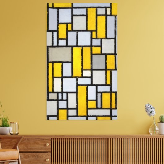 TOILE MONDRIAN - COMPOSITION AVEC LA GRILLE 1 - 1918 - (Insitu(Salon))