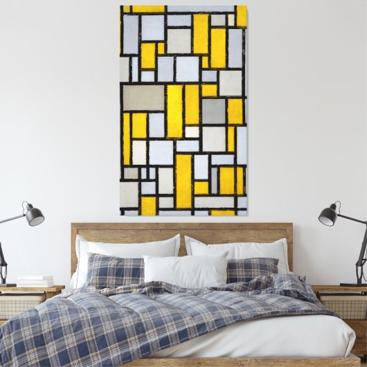 TOILE MONDRIAN - COMPOSITION AVEC LA GRILLE 1 - 1918 - (Insitu(Chambre))