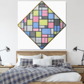 TOILE MONDRIAN - COMPOSITION AVEC LA GRILLE 6 : LOZENGE  (Insitu(Chambre))
