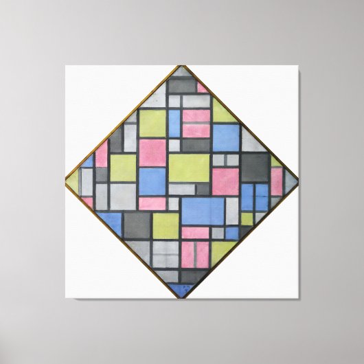 TOILE MONDRIAN - COMPOSITION AVEC LA GRILLE 6 : LOZENGE  (Recto)