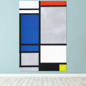 TOILE MONDRIAN - COMPOSITION AVEC ROUGE, BLEU, NOIR 1921 (Insitu (Plancher de Bois))
