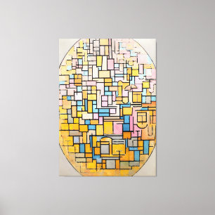 TOILE MONDRIAN - COMPOSITION DE TABLEAU III À OVAL - 191