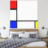 Toile MONDRIAN - COMPOSITION IV avec ROUGE, BLEU & JAUNE (Insitu(Chambre))