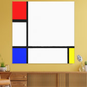 Toile MONDRIAN - COMPOSITION IV avec ROUGE, BLEU & JAUNE (Insitu(Salon))