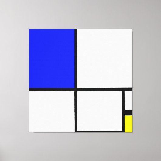 Toile MONDRIAN - COMPOSITION No II avec BLEU et JAUNE (Recto)