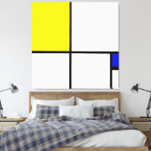 Toile MONDRIAN - COMPOSITION No II avec JAUNE et BLEU (Insitu(Chambre))